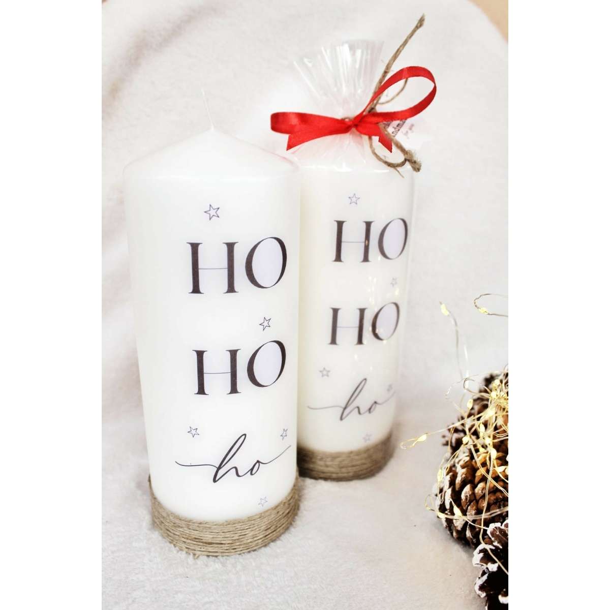 Immagine del prodotto Candela Natalizia decorata a mano Ho ho ho | Pietro Zanetti Home