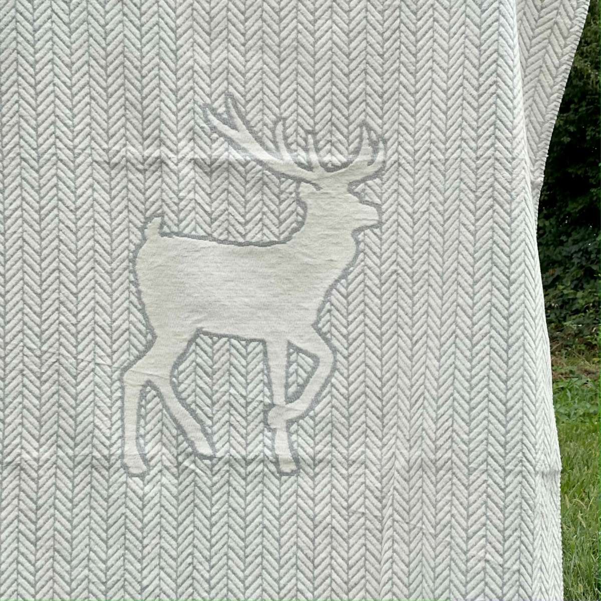 Immagine del prodotto Plaid in Cotone trama Intreccio Jacquard Cervo 130x200 cm (2 Colori) | David Fussenegger