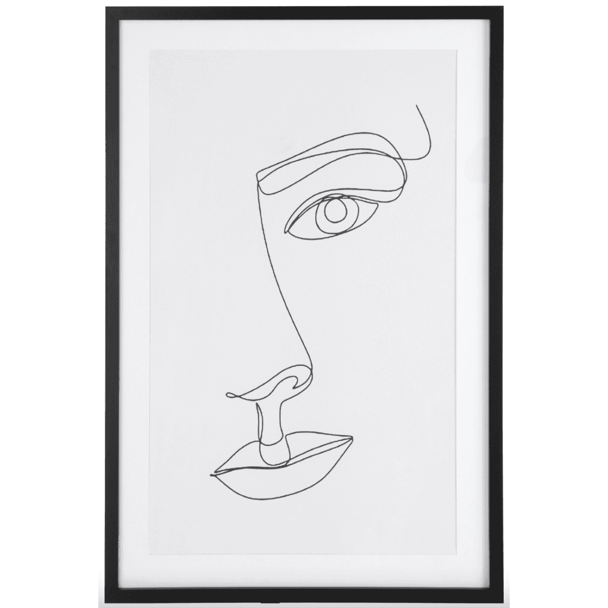 Immagine del prodotto Quadro Lui Viso Astratto Bianco e Nero con Cornice | Jolipa