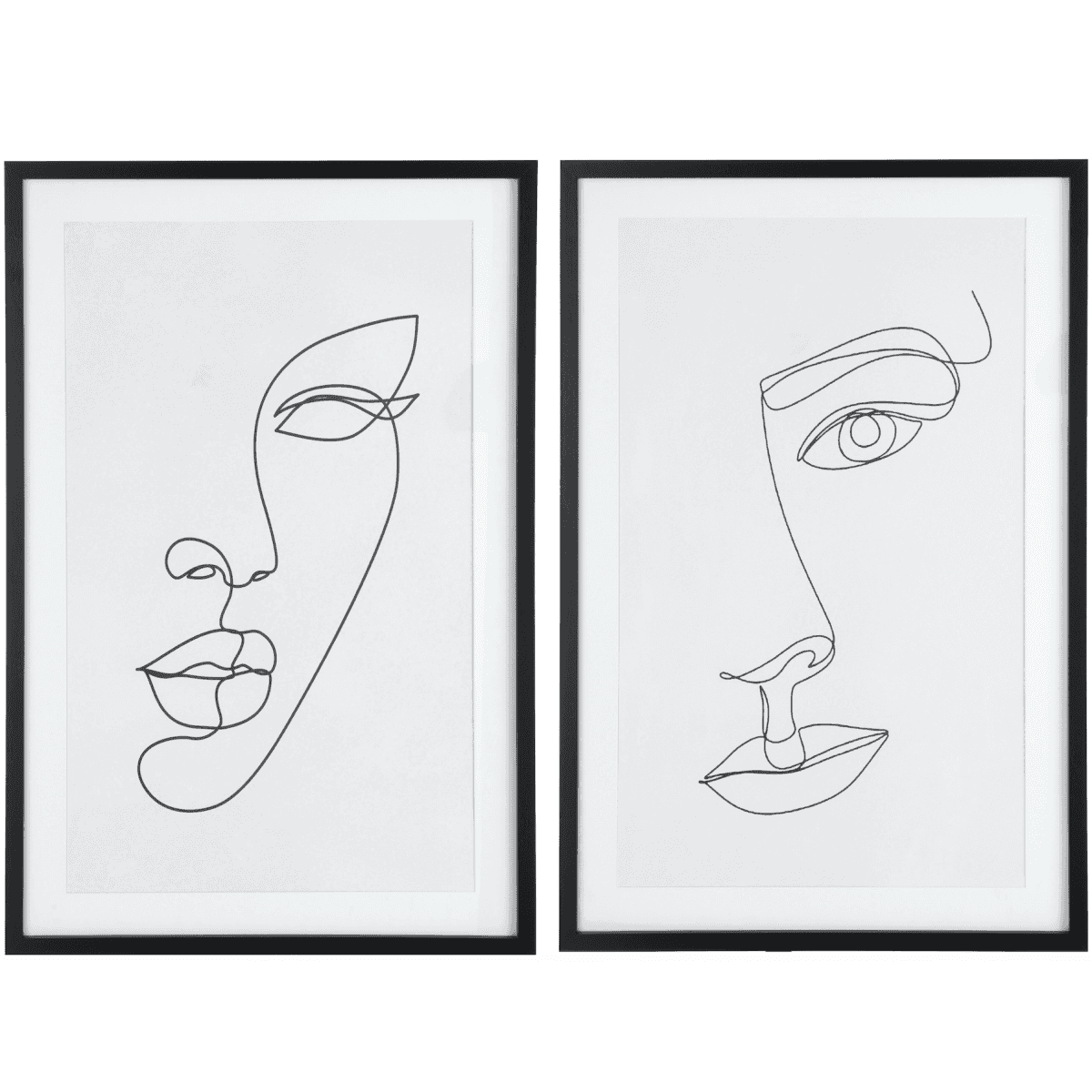 Immagine del prodotto Quadro Lui Viso Astratto Bianco e Nero con Cornice | Jolipa