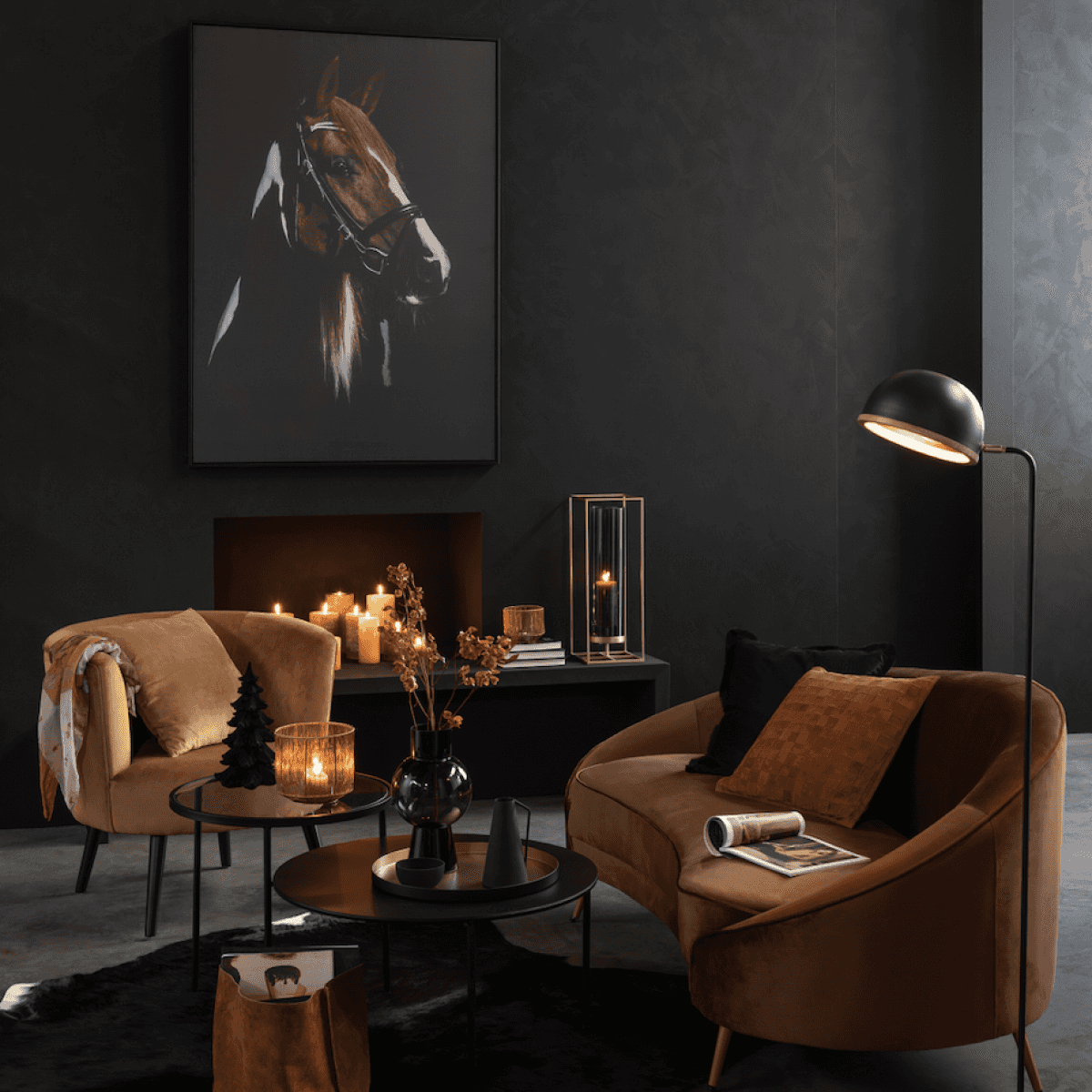 Immagine del prodotto Quadro Cavallo in Tela con Cornice 103x143 cm Difettato | A. House