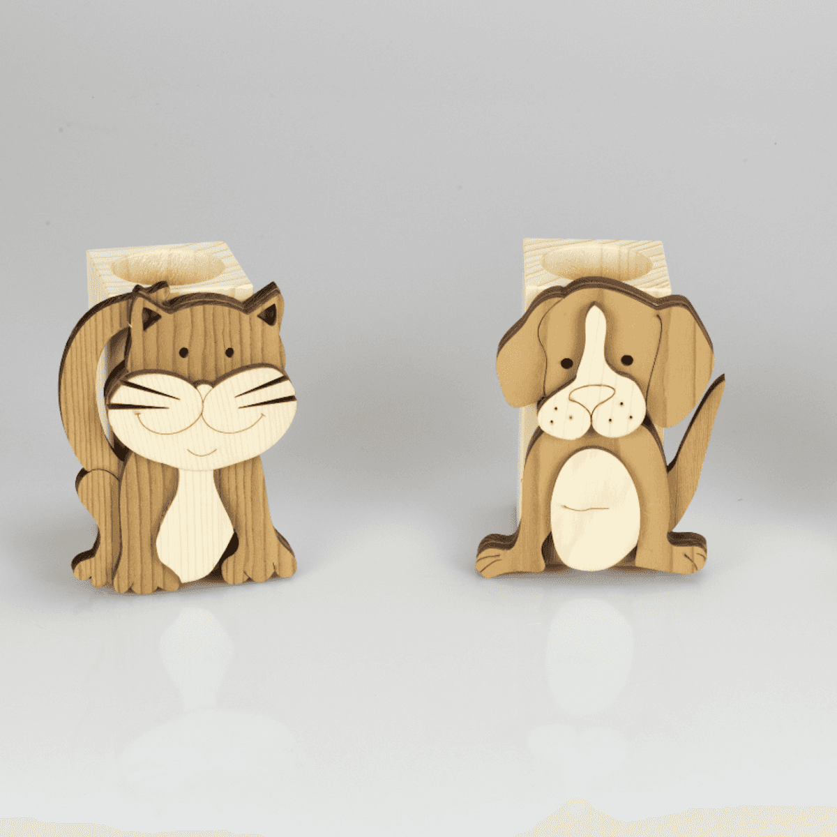 Immagine del prodotto Portapenne Gatto in Legno di Faggio | Leonardi Wood