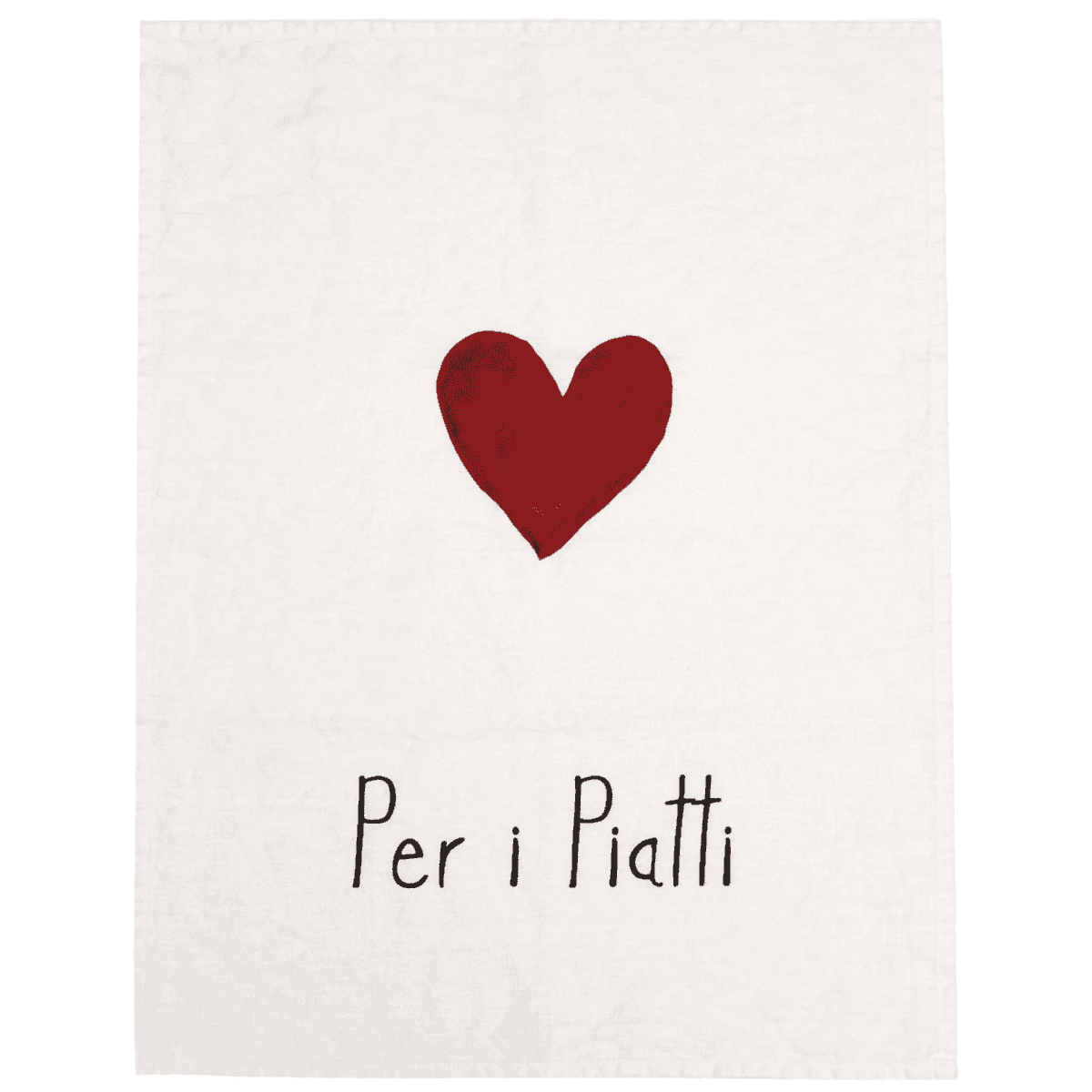 Immagine del prodotto Strofinaccio in Lino Per i Piatti decoro Cuore Rosso No Stiro | Simple Day