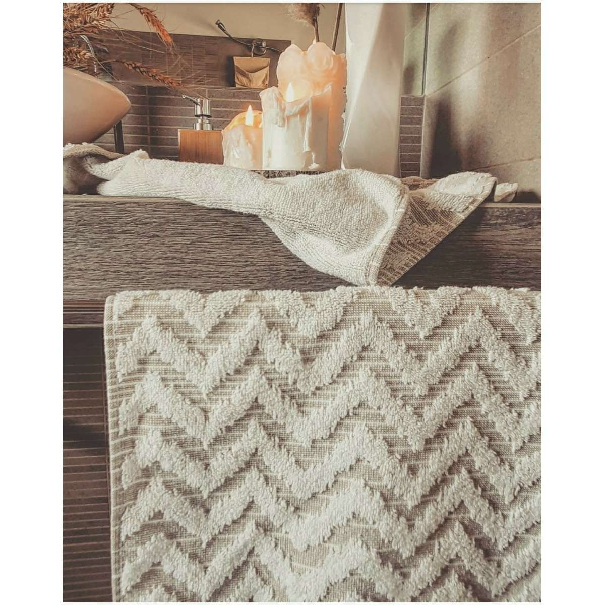 Immagine del prodotto Set Asciugamani in Jacquard Zig Zag 100% Cotone | Pietro Zanetti Home