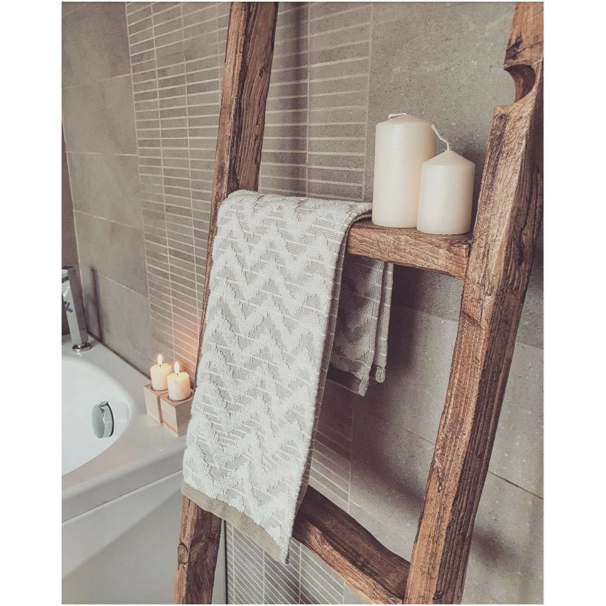 Immagine del prodotto Set Asciugamani in Jacquard Zig Zag 100% Cotone | Pietro Zanetti Home