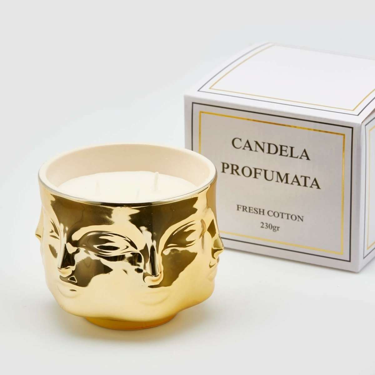 Immagine del prodotto Candela Profumata Cotone 230 gr con Vaso Oro | EDG Enzo De Gasperi