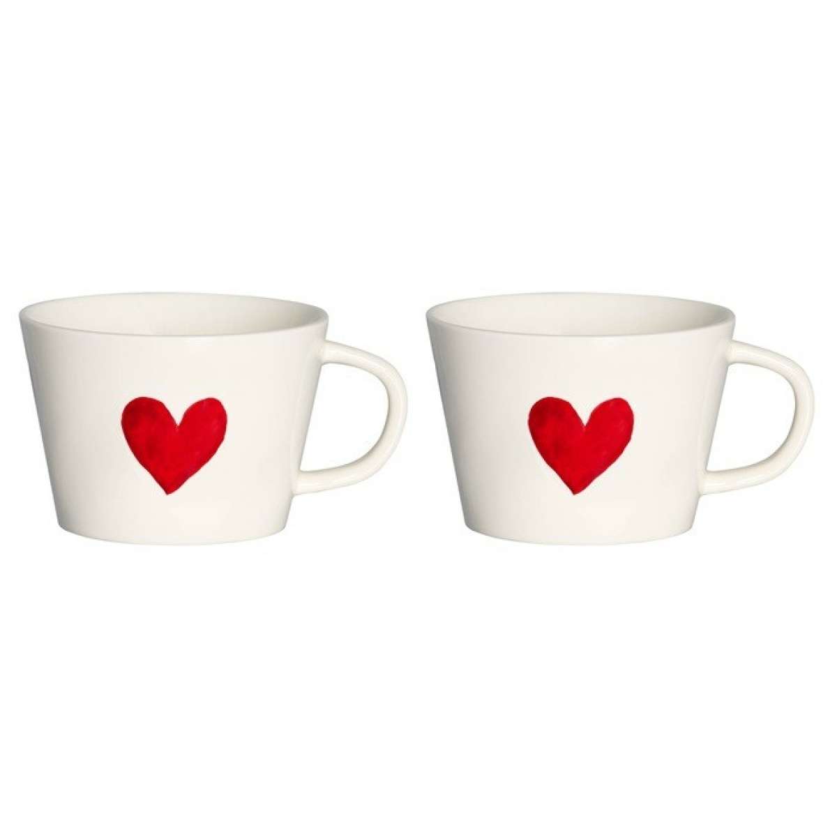 Immagine del prodotto Set 2 Tazze Cuore Rosso in Gres di Porcellana | Simple Day