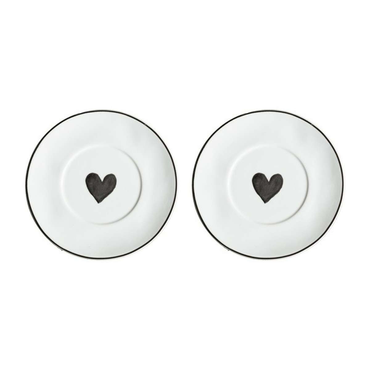 Immagine del prodotto Set 2 Piattini Cuoricino Nero per Mug da Colazione | Simple Day