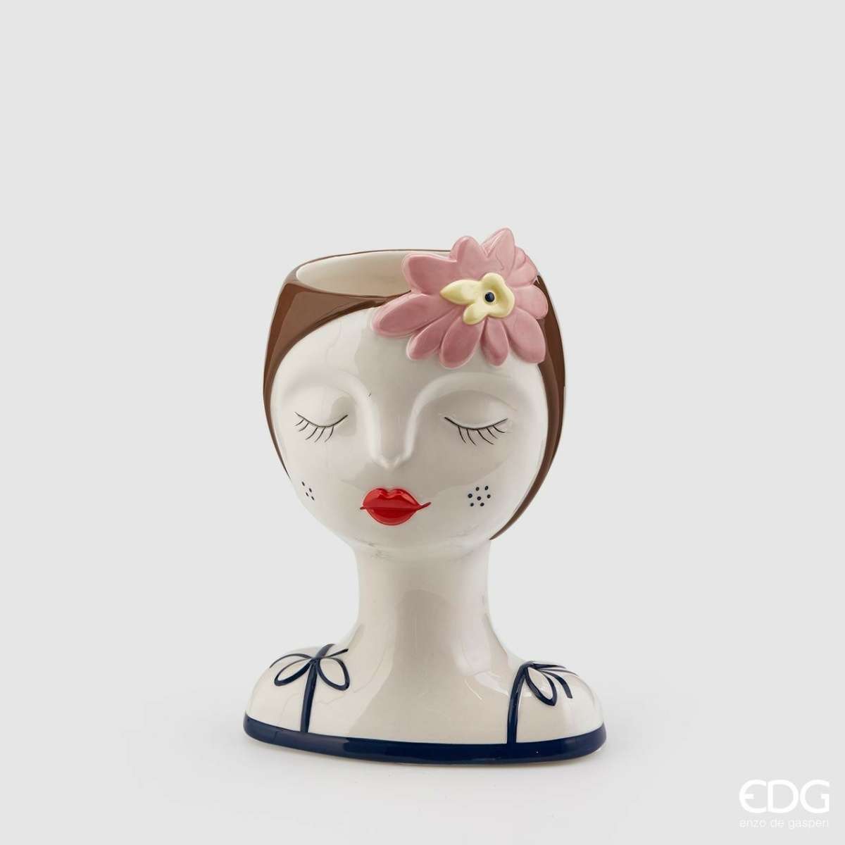 Immagine del prodotto Vaso Faccia Lady Fiore Rosa h22xø16 cm | EDG Enzo De Gasperi