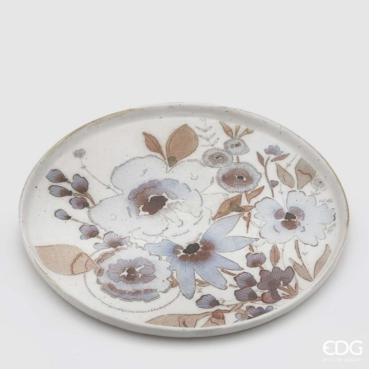 Immagine del prodotto Piatto fantasia Floreale Azzurro Pastello in Gres ø22 cm | EDG Enzo De Gasperi