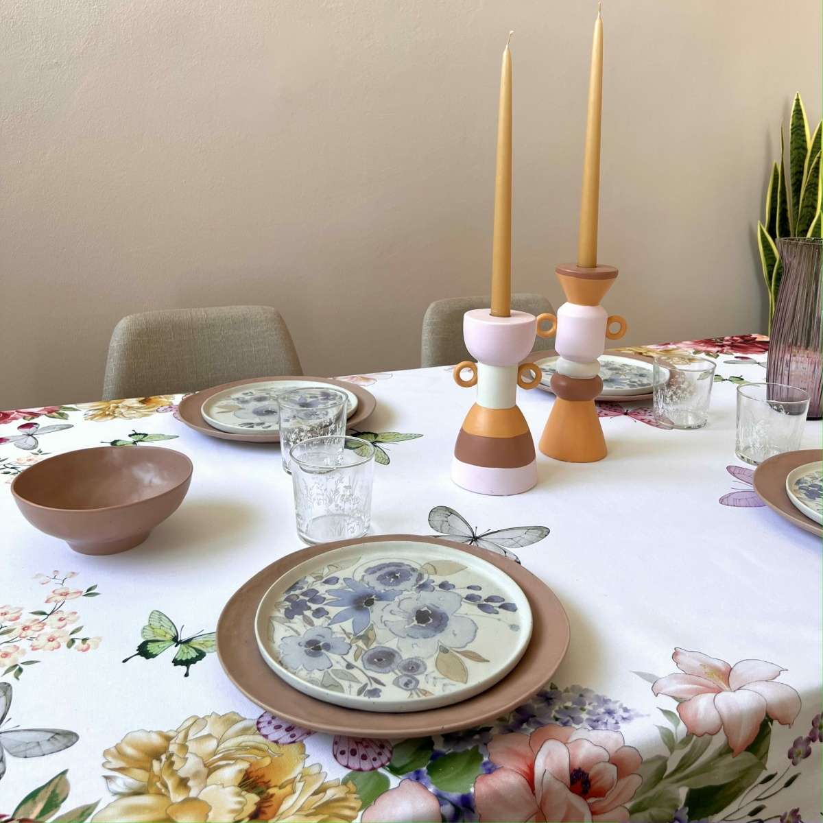 Immagine del prodotto Piatto fantasia Floreale Azzurro Pastello in Gres ø22 cm | EDG Enzo De Gasperi