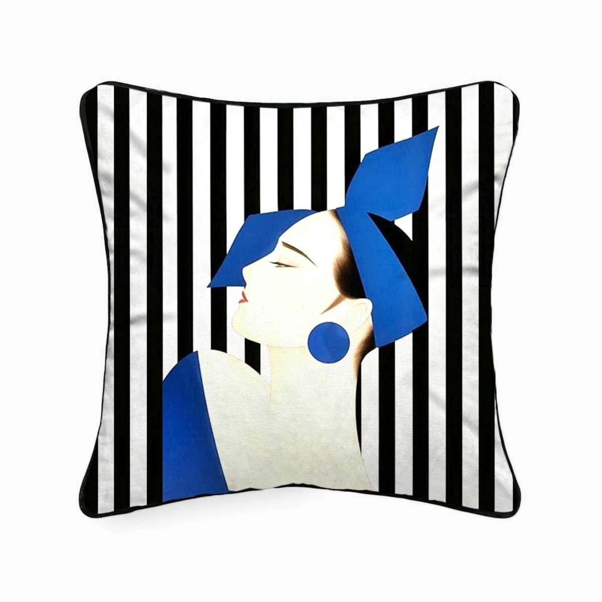 Immagine del prodotto Cuscino Divano Diva Righe bianco e nero 03 | Pietro Zanetti Home