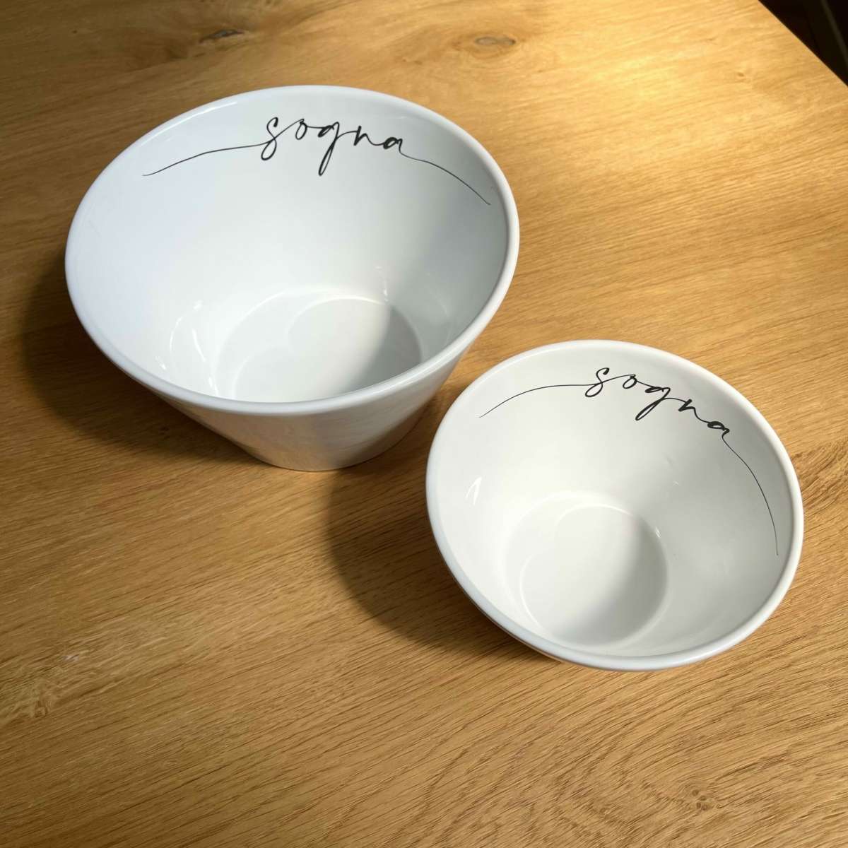 Immagine del prodotto Insalatiera Cono con scritta Sogna linea calligrafa - 2 misure | Fiorditerra