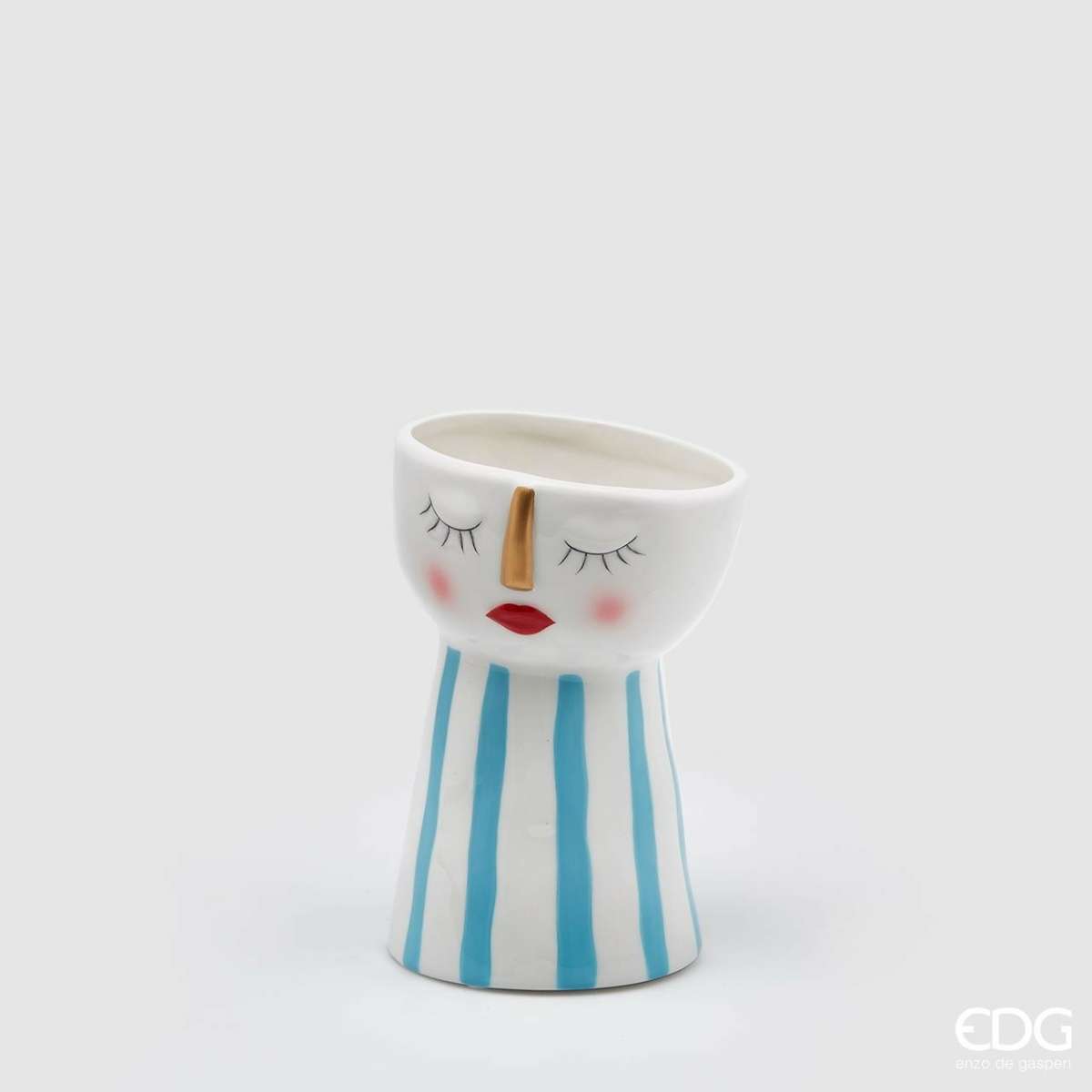 Immagine del prodotto Vaso Doll Righe Celesti h19xø12 cm | EDG Enzo De Gasperi