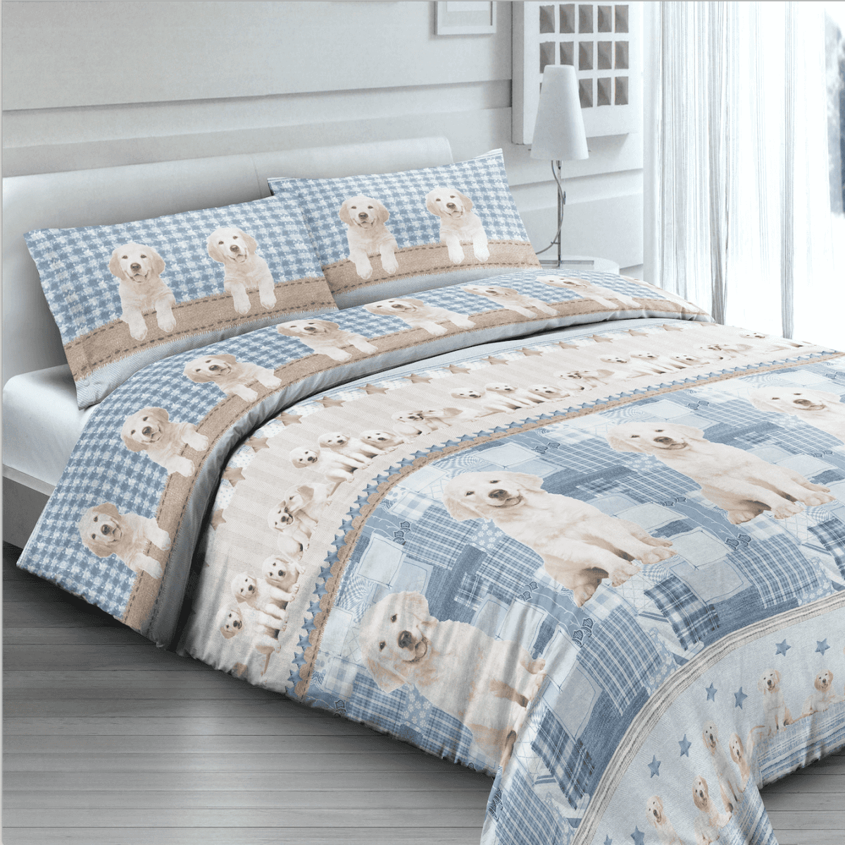 Immagine del prodotto Completo Lenzuola Singolo Cani in 100% Cotone | Pietro Zanetti Home