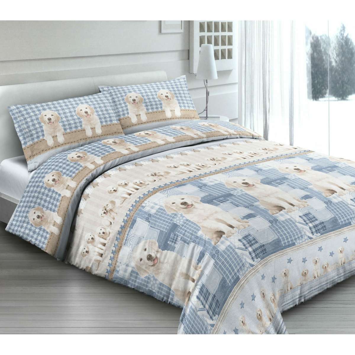 Immagine del prodotto Completo Lenzuola Singolo Cani in 100% Cotone | Pietro Zanetti Home