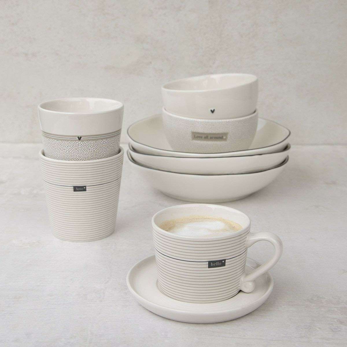 Immagine del prodotto Mug MEDIA a Righe Hello in Gres Porcellanato | Bastion Collections