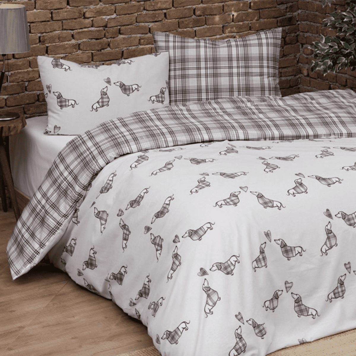 Immagine del prodotto Copripiumino Matrimoniale Bassotti in 100% Cotone Daunex (2 Colori) | Daunex