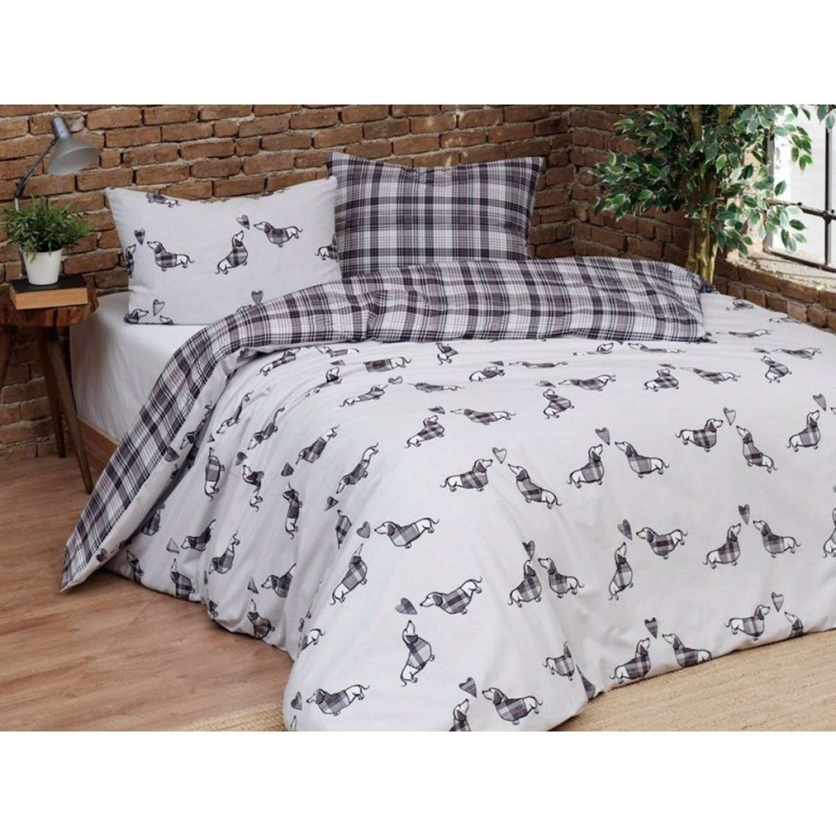 Immagine del prodotto Copripiumino Matrimoniale Bassotti in 100% Cotone Daunex (2 Colori) | Daunex