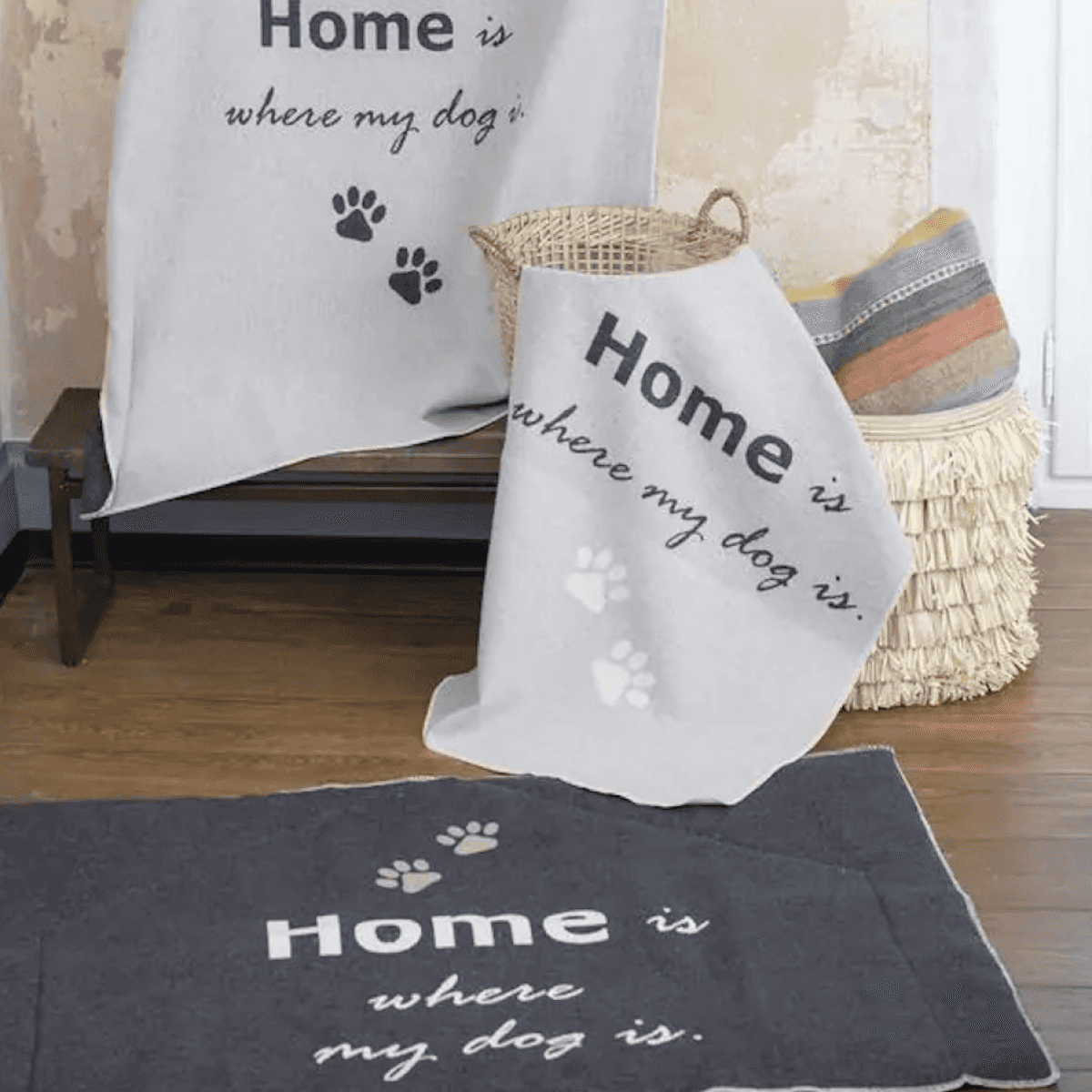 Immagine del prodotto Coperta per Cani Home is where my Dog Is in Cotone 70x90 cm | David Fussenegger