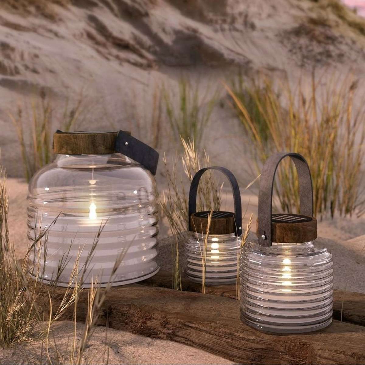 Immagine del prodotto Lanterna Aston Jar ad Energia Solare in Vetro con Cera all'interno | Sirius Shining Moments
