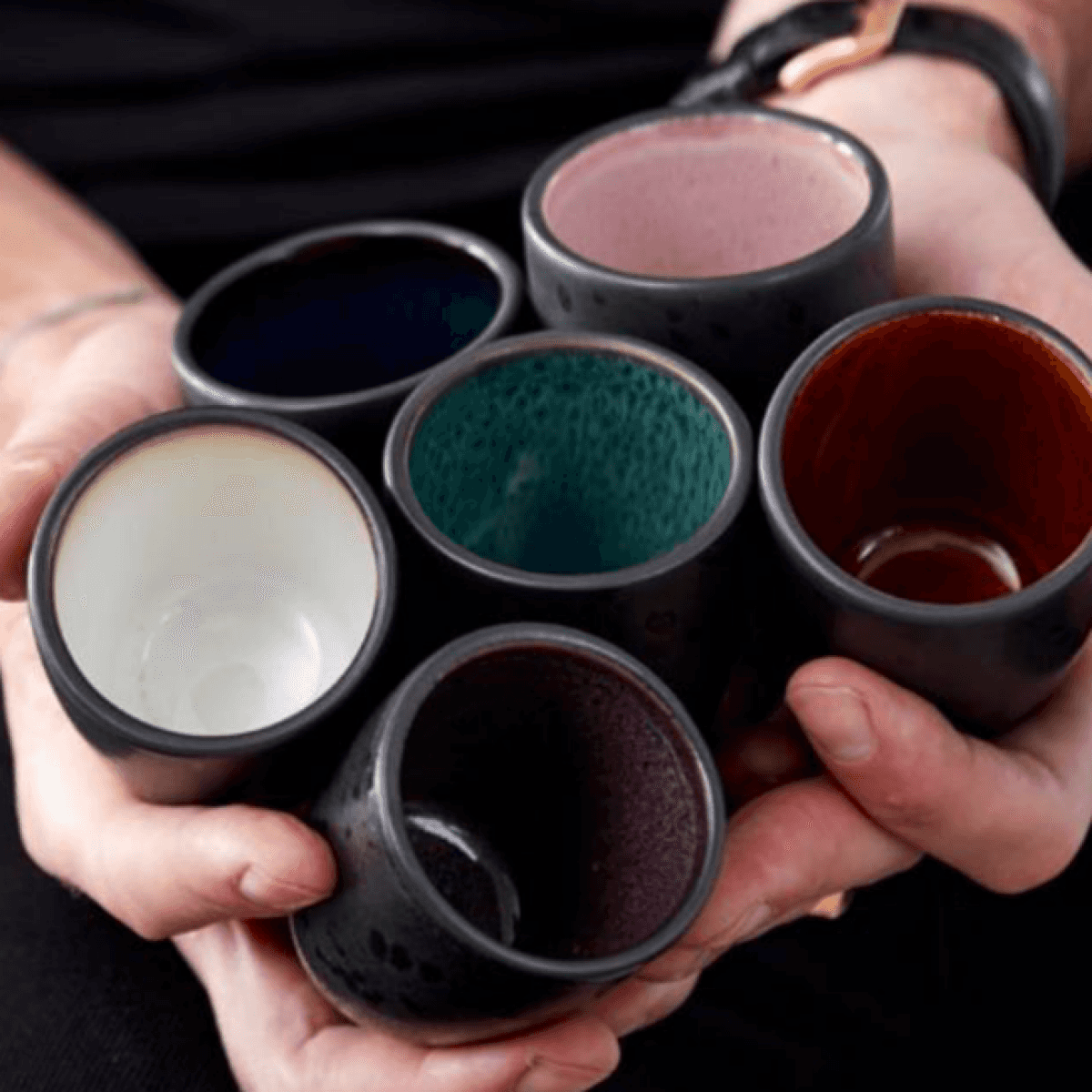 Immagine del prodotto Set 6 Bicchierini Espresso in ceramica Dark interno colorato | Bitz