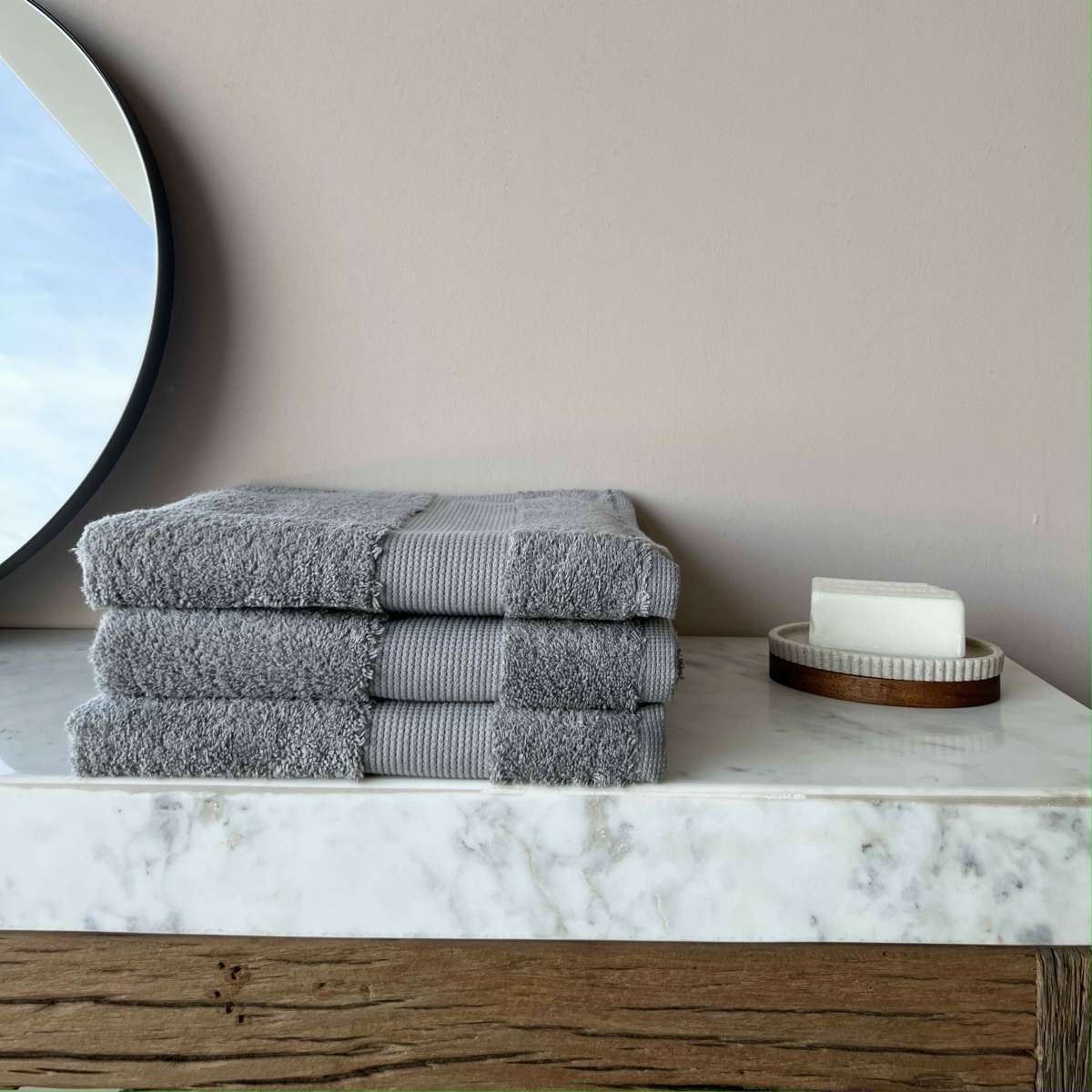Douceur D'Intérieur Asciugamano Elegance 50x90 Cm - 100% Cotone Tinta Unita Blu - Morbido E Certificato Oeko-Tex