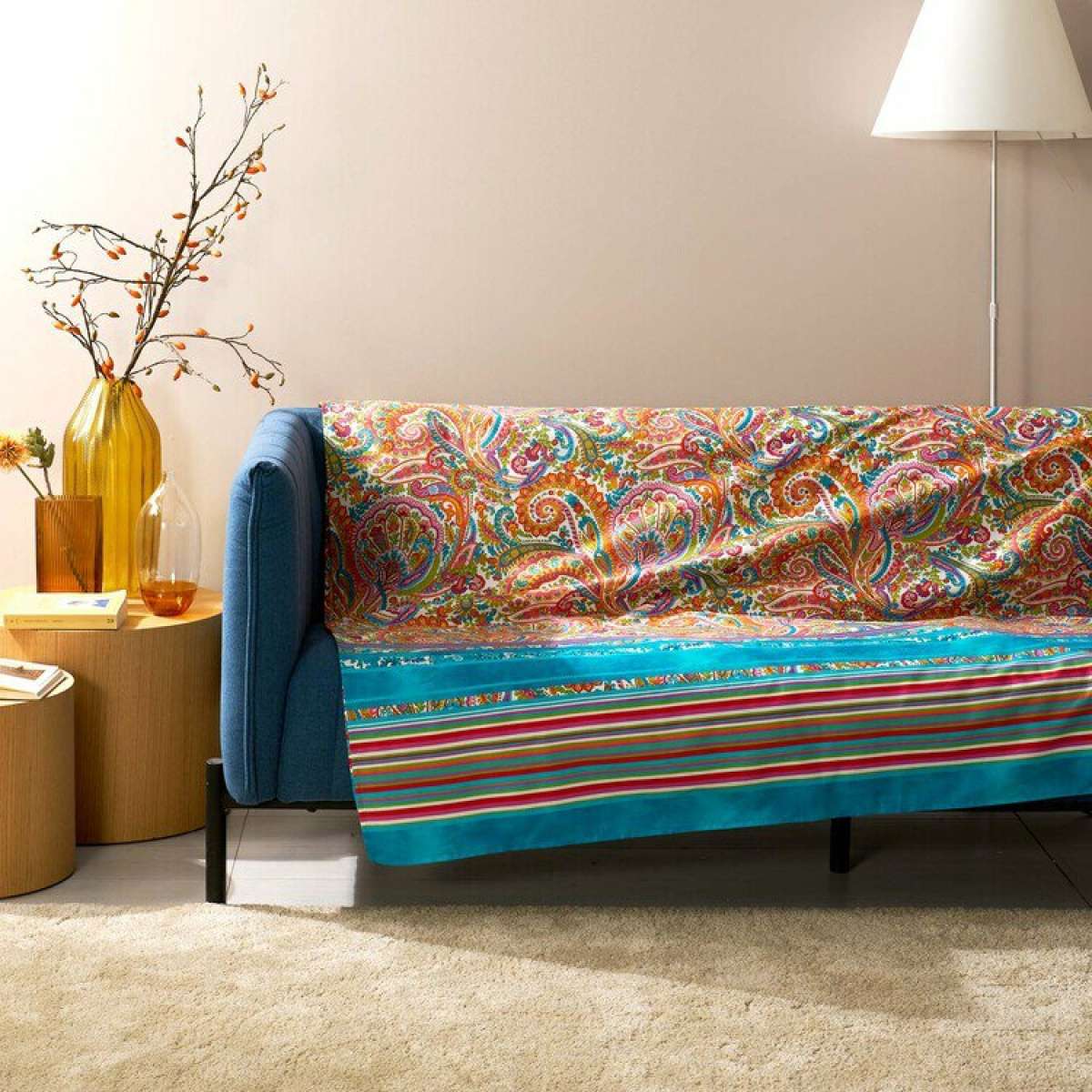 Telo Arredo Bassetti Granfoulard - Cotone Puro 180x270 Cm, Multiuso Per Divano, Letto E Tavolo - Foto 9