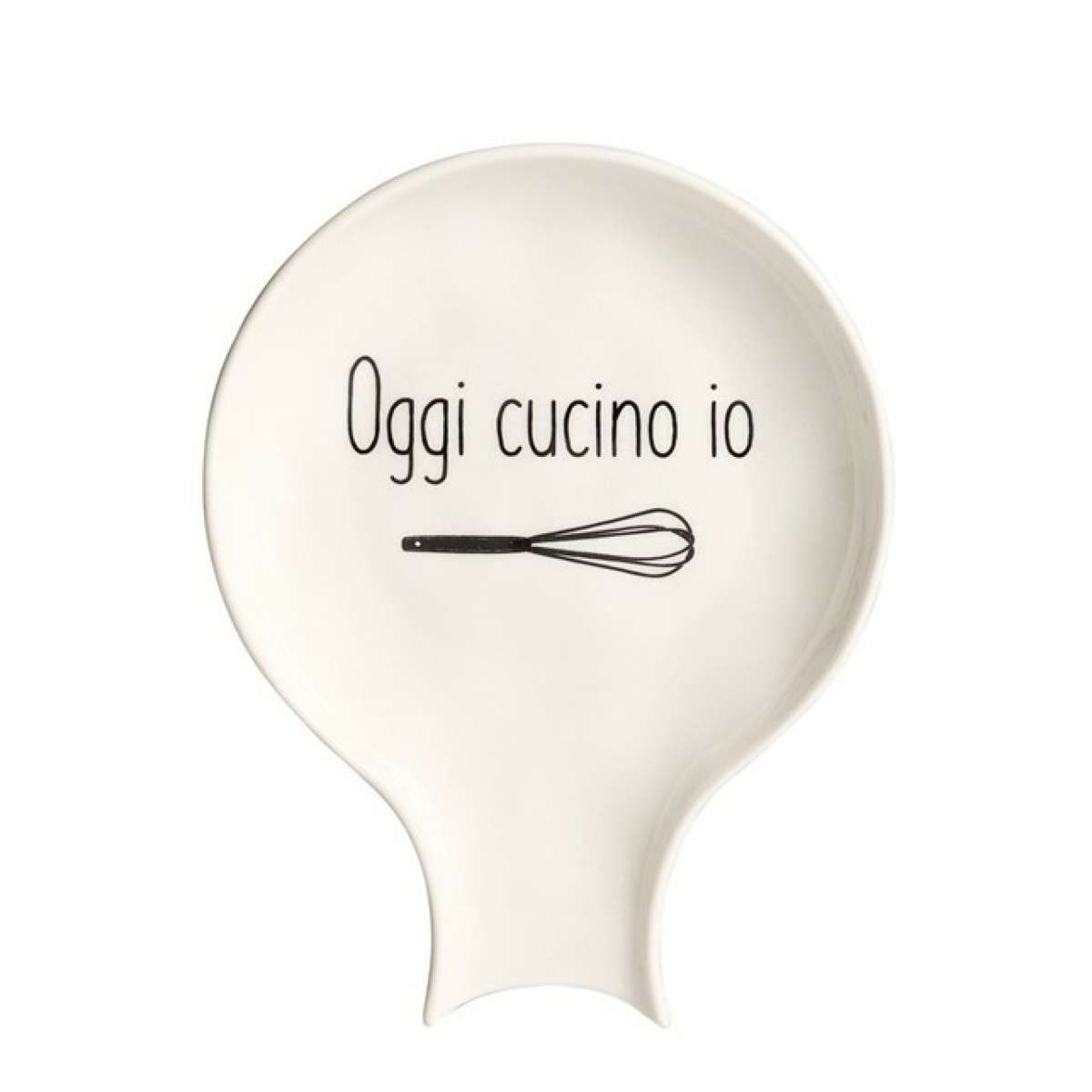 Immagine del prodotto Poggia Mestolo in ceramica Oggi Cucino Io 15x19 cm | Simple Day
