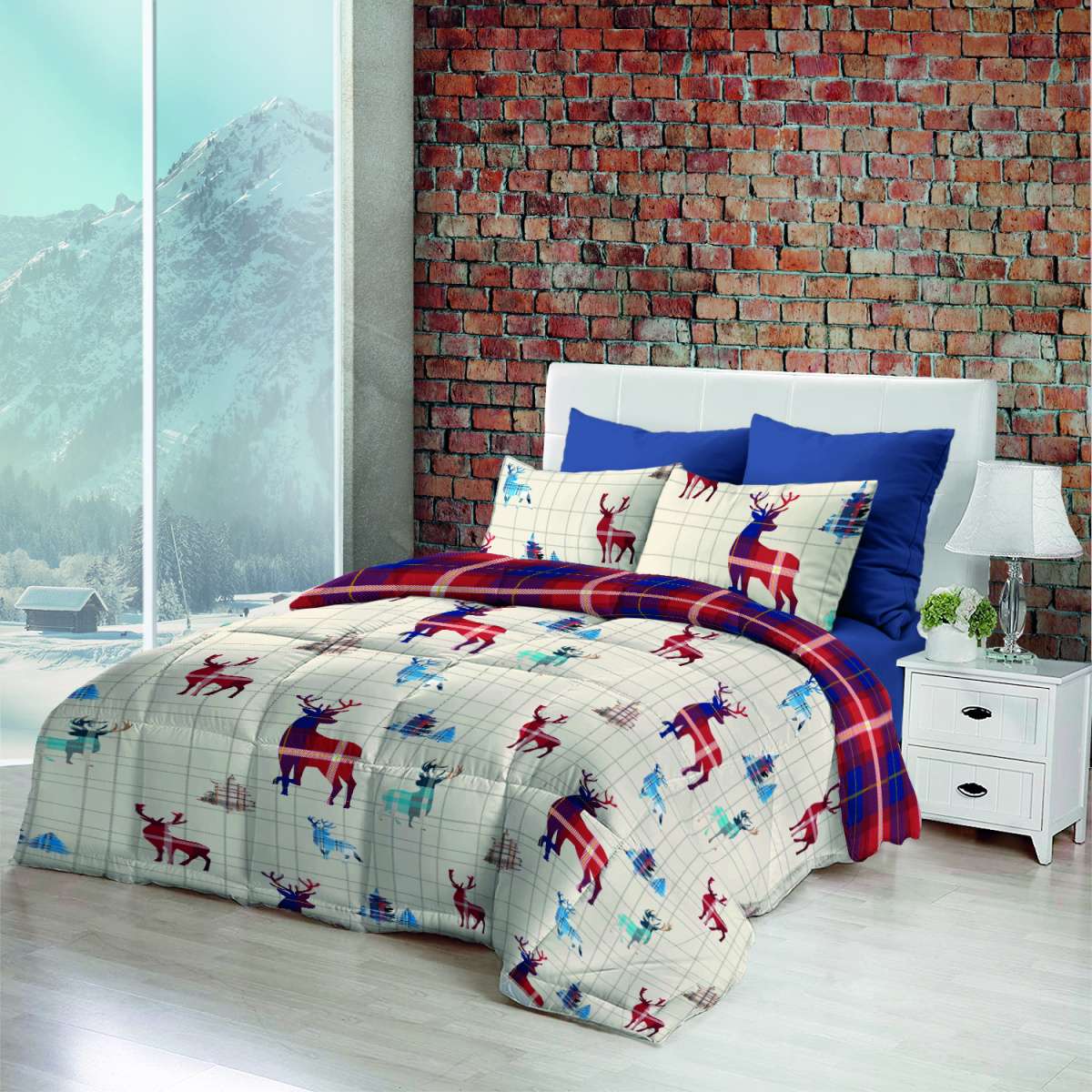 Trapunta Invernale Singola Alpino stampa digitale 180x260 cm | Daunex Immagine del prodotto Trapunta Invernale Singola Alpino stampa digitale 180x260 cm | Daunex