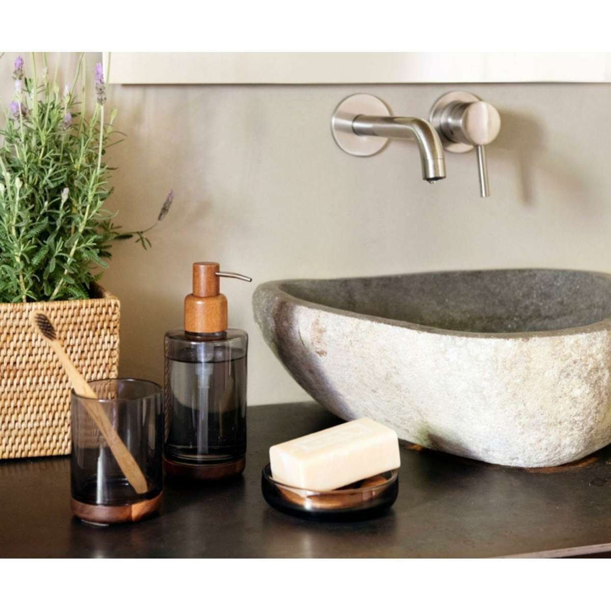 Dispenser Sapone Liquido Wenko Allstar - Ricaricabile, Design Scanalato Grigio, 18x7x7 Cm - Foto 7