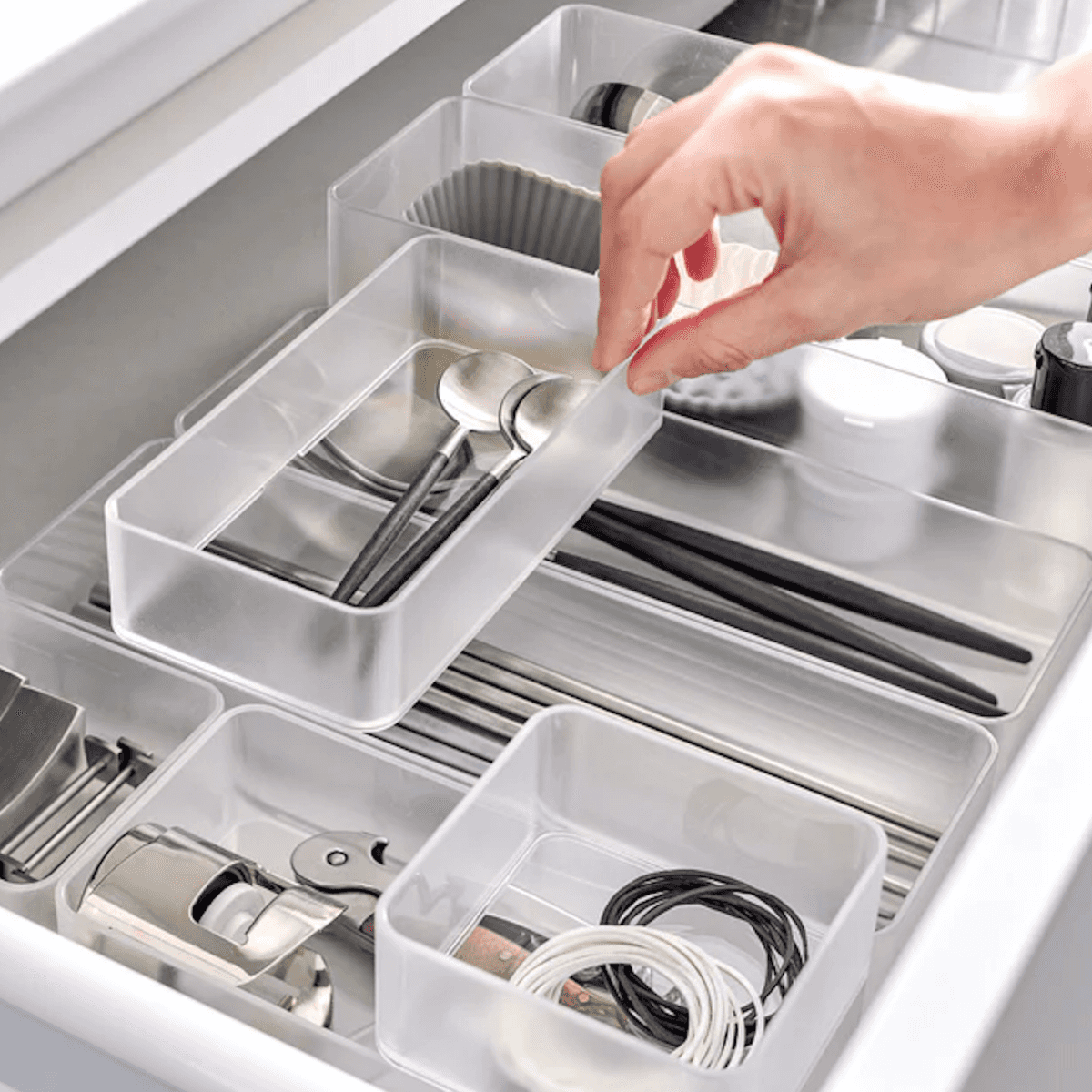 Set Di 2 Organizer Impilabili In Acrilico Per Cucina - Per Cipolle Set Di 2 Organizer Impilabili In Acrilico Per Cucina - Per Cipolle