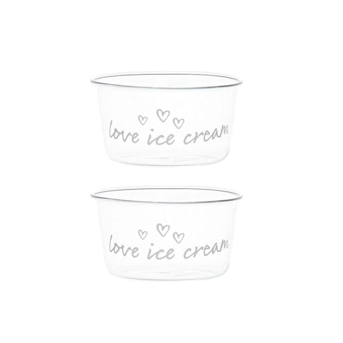 Immagine del prodotto Set 2 Coppette in vetro borosilicato Love Ice Cream | Simple Day
