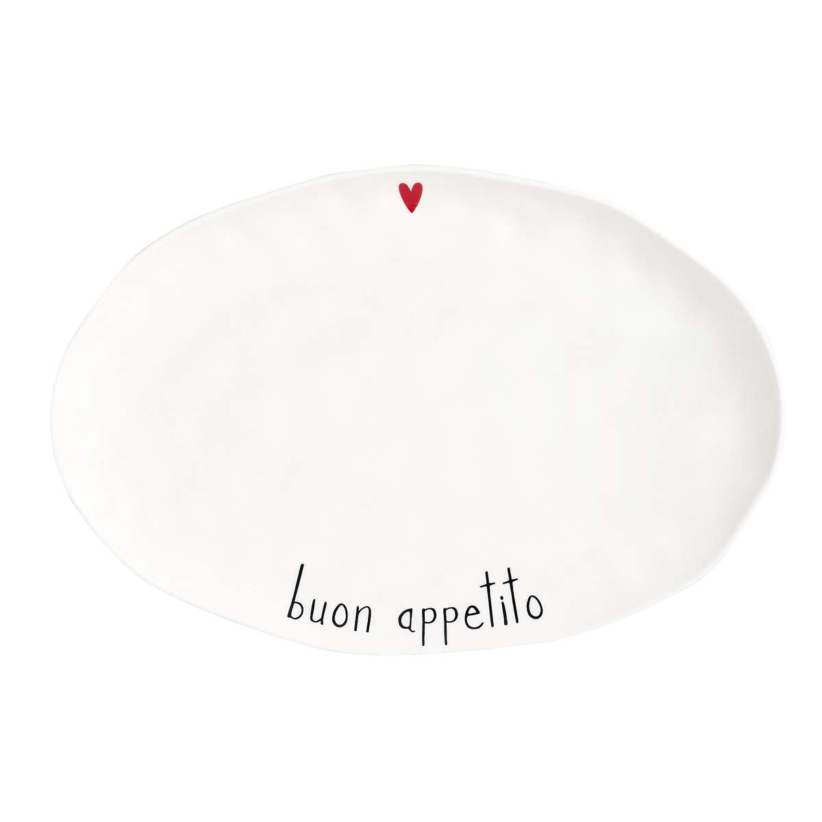 Immagine del prodotto Piatto Ovale in ceramica bianca Buon Appetito 36.6x24.5 cm | Simple Day