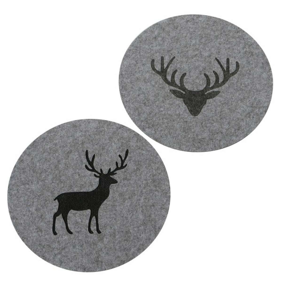 Tovaglietta Americana Rotonda Tjark in Feltro Grigio ¯ 38 cm - 2 Disegni - Arredo per la casa Tovaglietta Americana Rotonda Tjark in Feltro Grigio ¯ 38 cm - 2 Disegni - Arredo per la casa