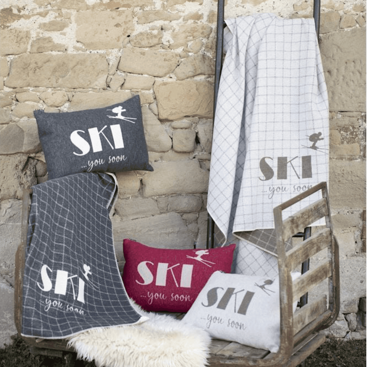 Plaid invernale in Cotone Ski You Soon 140x200 cm (3 Colori) | David Fussenegger Immagine del prodotto Plaid invernale in Cotone Ski You Soon 140x200 cm (3 Colori) | David Fussenegger