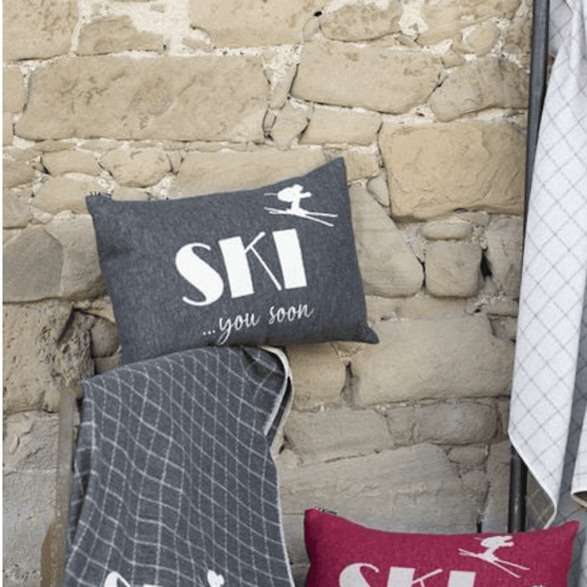 Federa Cuscino Divano in Cotone Ski You Soon 40x60 cm (3 Colori) | David Fussenegger Immagine del prodotto Federa Cuscino Divano in Cotone Ski You Soon 40x60 cm (3 Colori) | David Fussenegger