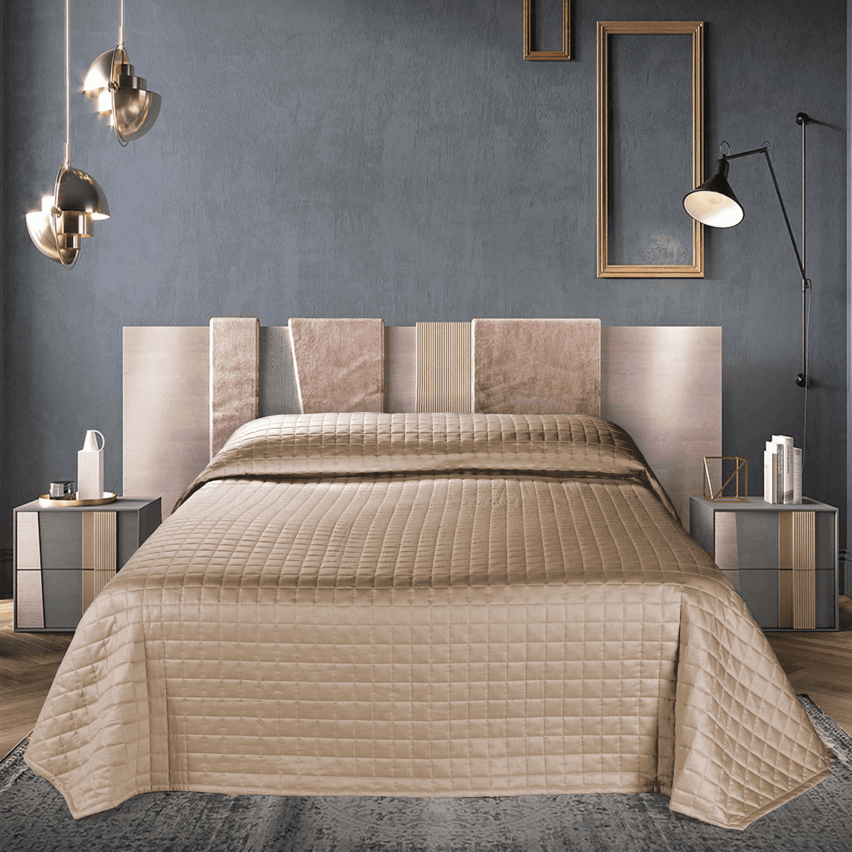 Copriletto in raso Picasso Matrimoniale Tinta Unita - 7 Colori | Cavalieri Spa Immagine del prodotto Copriletto in raso Picasso Matrimoniale Tinta Unita - 7 Colori | Cavalieri Spa