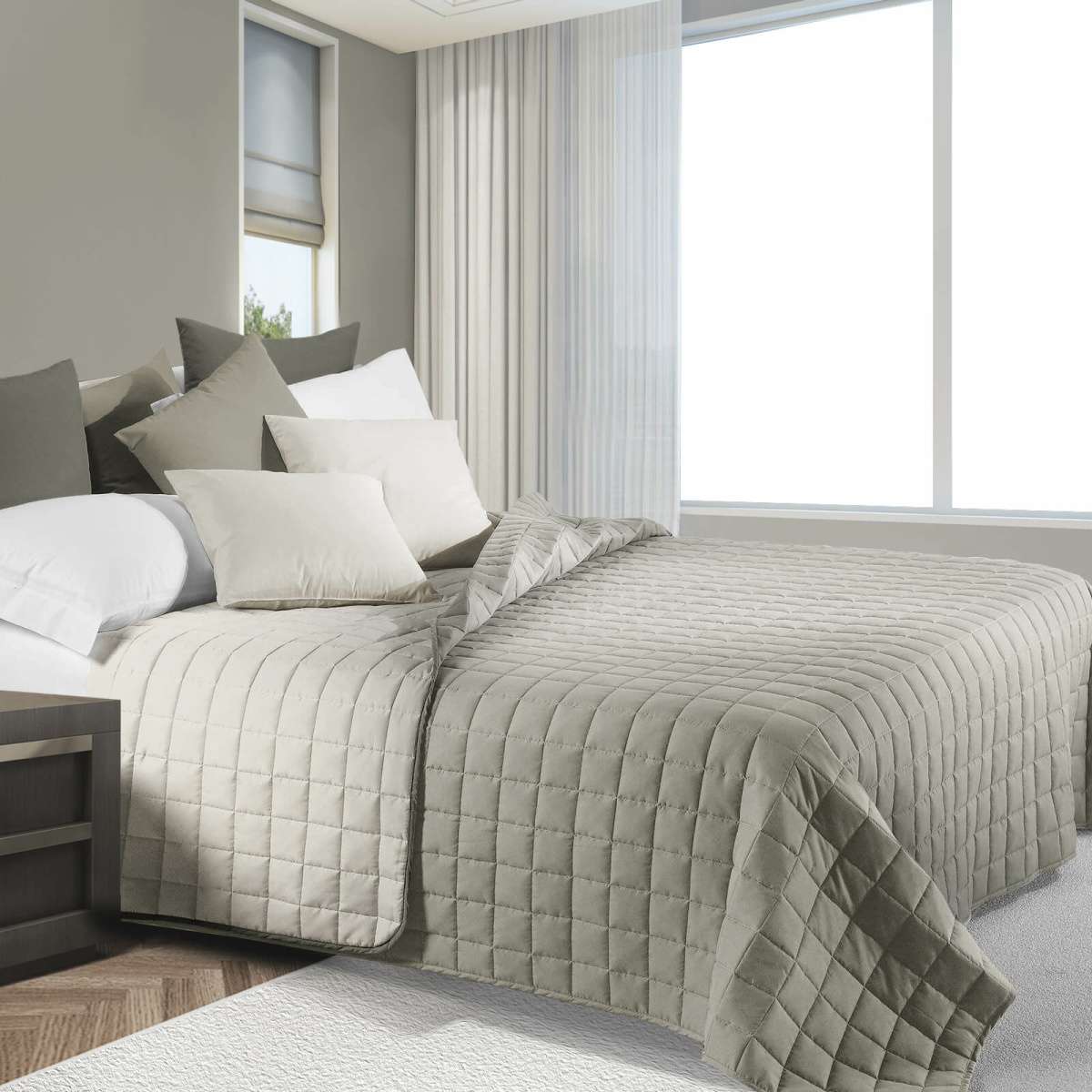 Trapuntino Primaverile Matrimoniale Bicolor in Microfibra - 7 colori | Daunex Immagine del prodotto Trapuntino Primaverile Matrimoniale Bicolor in Microfibra - 7 colori | Daunex