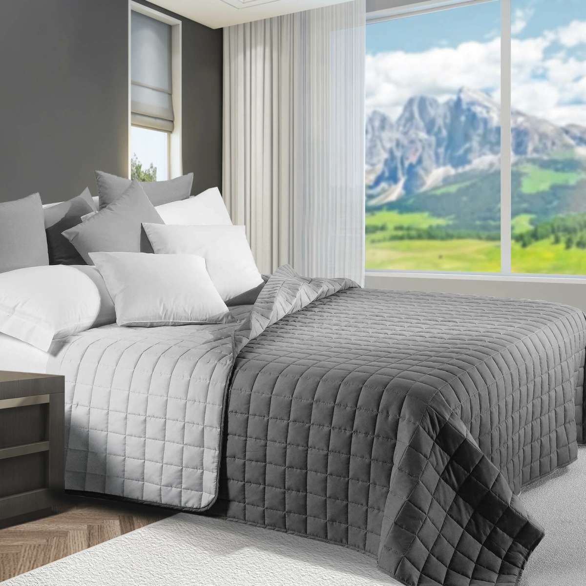 Trapuntino Primaverile Matrimoniale Bicolor in Microfibra - 7 colori | Daunex Immagine del prodotto Trapuntino Primaverile Matrimoniale Bicolor in Microfibra - 7 colori | Daunex