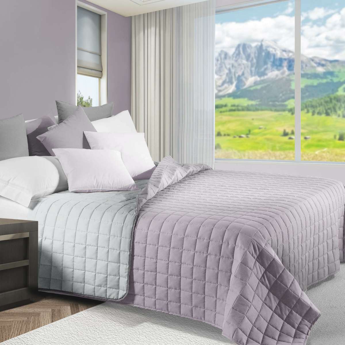 Trapuntino Primaverile Una Piazza e Mezza Bicolor in Microfibra - 7 colori | Daunex Immagine del prodotto Trapuntino Primaverile Una Piazza e Mezza Bicolor in Microfibra - 7 colori | Daunex