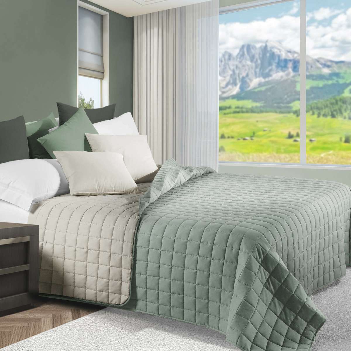 Trapuntino Primaverile Una Piazza e Mezza Bicolor in Microfibra - 7 colori | Daunex Immagine del prodotto Trapuntino Primaverile Una Piazza e Mezza Bicolor in Microfibra - 7 colori | Daunex