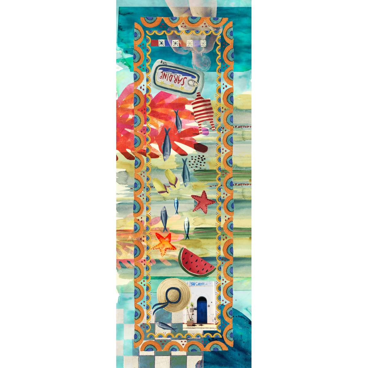 Runner in Raso di cotone - Collage 50x150 cm | The NapKing Immagine del prodotto Runner in Raso di cotone - Collage 50x150 cm | The NapKing