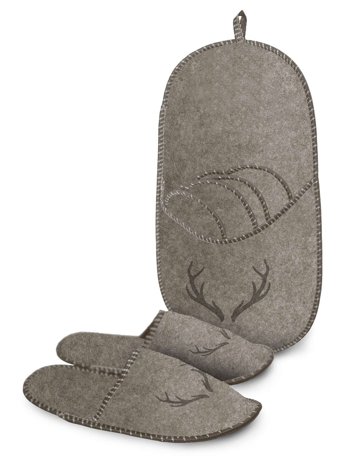 Set Da 6 Pantofole Ospiti In Feltro Beige - Morbide, Antiscivolo E Lavabili In Lavatrice (Taglie 36/39, 40/42, 43/45) Con Pratica Sacca Porta Tutto
