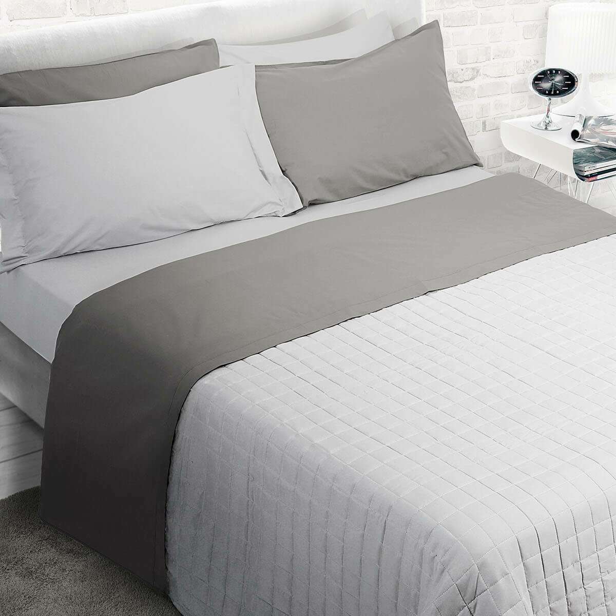 Completo Letto Singolo Bicolor No Stiro in 100% Cotone Daunex - 3 Colori | Daunex Immagine del prodotto Completo Letto Singolo Bicolor No Stiro in 100% Cotone Daunex - 3 Colori | Daunex