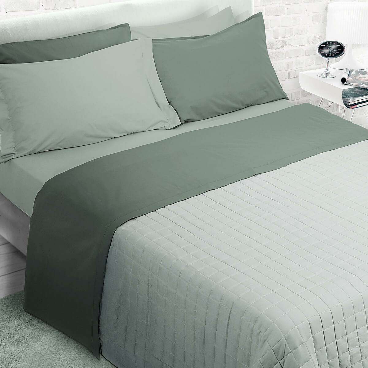 Completo Letto Matrimoniale Bicolor No Stiro in 100% Cotone Daunex - 3 Colori | Daunex Immagine del prodotto Completo Letto Matrimoniale Bicolor No Stiro in 100% Cotone Daunex - 3 Colori | Daunex
