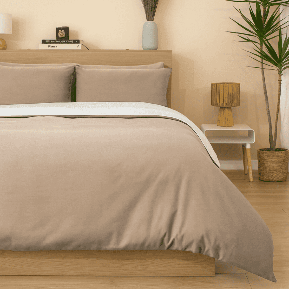 Set copripiumino singolo in cotone lavato - Marrone scuro - HOME | H&M IT Set copripiumino singolo in cotone lavato - Marrone scuro - HOME | H&M IT