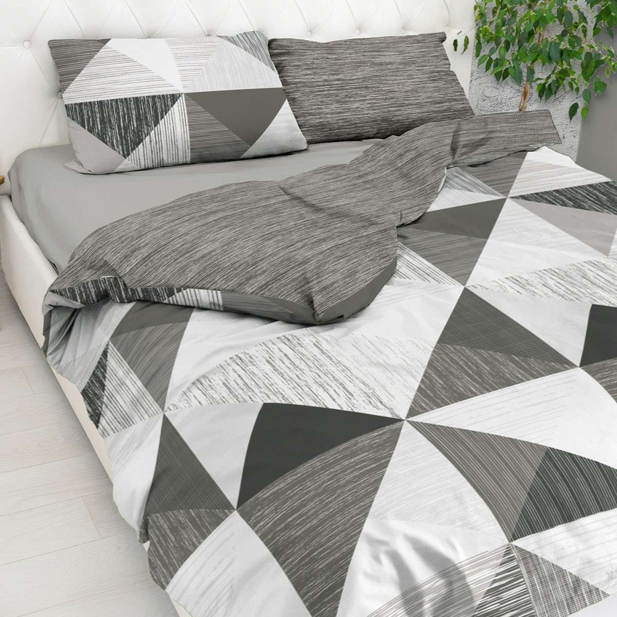 Copripiumino Una Piazza e Mezza City Grigio in 100% Cotone Daunex | Daunex Immagine del prodotto Copripiumino Una Piazza e Mezza City Grigio in 100% Cotone Daunex | Daunex