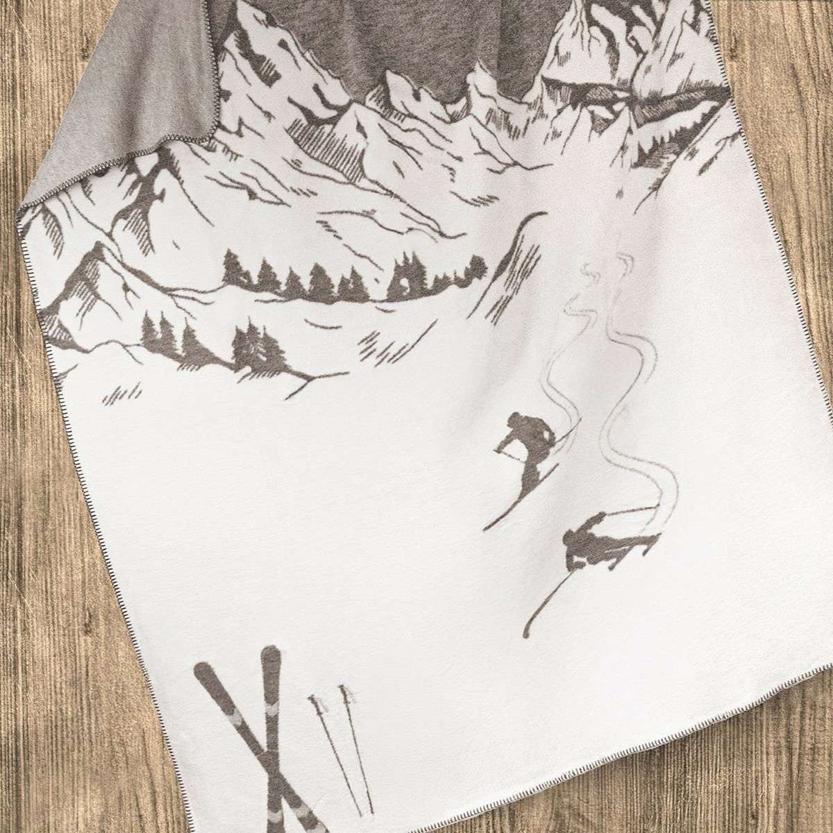 Coperta Singola Sciatori Jacquard 150x200 cm - 2 Colori | Daunex Immagine del prodotto Coperta Singola Sciatori Jacquard 150x200 cm - 2 Colori | Daunex