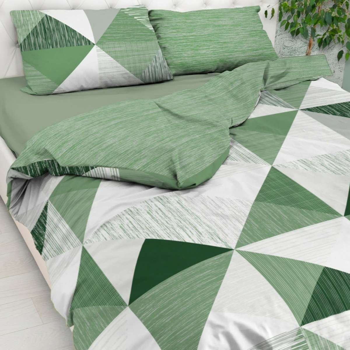 Copripiumino Una Piazza e Mezza City Verde in 100% Cotone Daunex | Daunex Immagine del prodotto Copripiumino Una Piazza e Mezza City Verde in 100% Cotone Daunex | Daunex